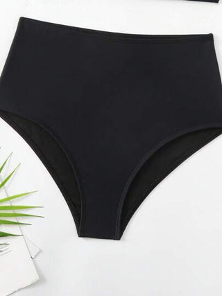 Swim طقم بكيني نسائي دائري على شكل حلقة اللحمة متصل غير متماثل للعطلة باللون الأحادي ، طقم بكيني منفصل ، شاطئي صيفي