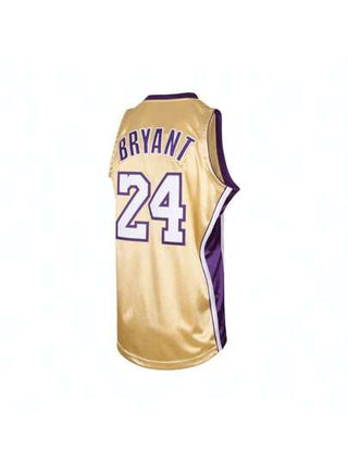 Mitchell & Ness قميص كرة السلة الرجالي MN الكلاسيكي - لوس أنجلوس ليكرز - - أصلي - إصدار اللاعب - قاعة المشاهير - قميص أصفر رقم 24