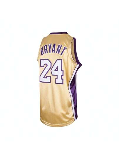 Mitchell & Ness قميص كرة السلة الرجالي MN الكلاسيكي - لوس أنجلوس ليكرز - - أصلي - إصدار اللاعب - قاعة المشاهير - قميص أصفر رقم 24