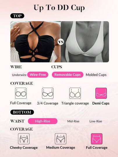 Swim DD+ مجموعة ملابس سباحة نسائية بتصميم جذاب للعطلات والشاطئ