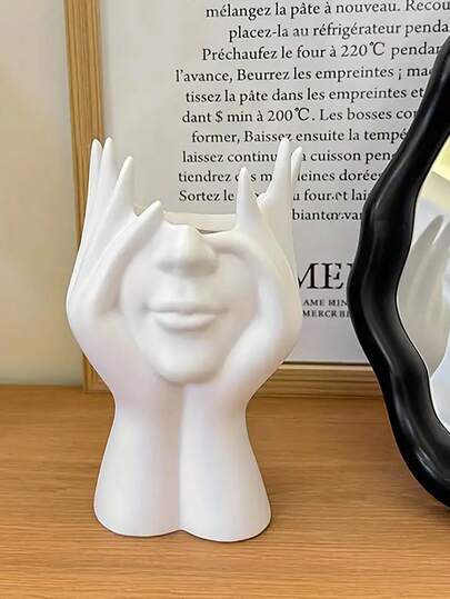 صندوق منظم متعدد الوظائف للمكتب، حامل أقلام، حامل فرش مكياج، مزهرية زهور ديكورية وجهية، تمثال فني منزلي مبتكر، ديكور غرفة، أكياس، حقيبة مكياج، مكياج، سفر، حقيبة مكياج، ضروريات السفر، منظم، تخزين، ضروريات السفر، منظم مكياج، حقائب مكياج، حقيبة أدوات التجميل