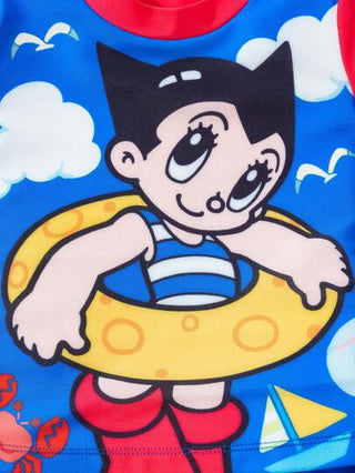 مايوه أولادي Astro Boy X  ملابس السباحة المكونة من 2 قطعة للأطفال الرضع بشكل فتاة كرتونية بأكمام قصيرة، طراز عطلة الصيف