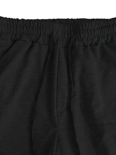 Manfinity Homme شورت رياضي قصير بخيط للرجال للصيف،كاجوال