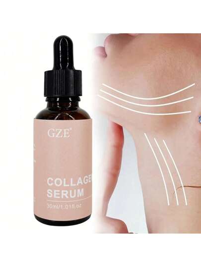 سيروم الكولاجين فائق الترطيب GZE حجم 1 أونصة سائلة / 30 مل - محكم ومرطب، لكلا الجنسين (الرجال والنساء) للعناية بالبشرة مضاد للشيخوخة والتجاعيد