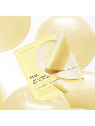 KOEC قناع جيل بالكولاجين والكركم العميق، قناع وجه لترطيب وإضاءة البشرة، المرونة والشد والترطيب، عناية كورية للبشرة للنساء