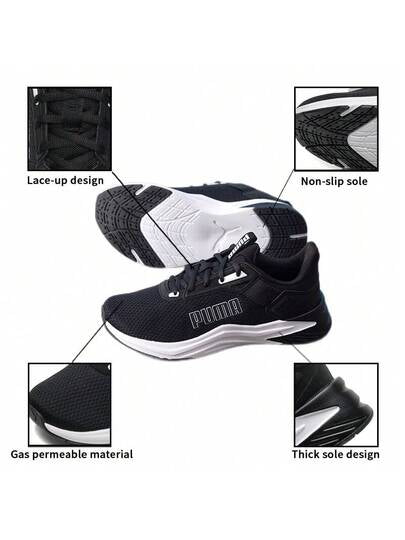 Puma حذاء رياضة للجري موديل FTR Wave ذو تنفس ومتصاص الصدمات، للرجال والنساء، حذاء تدريب رياضي في النادي اللياقي، 311095-01
