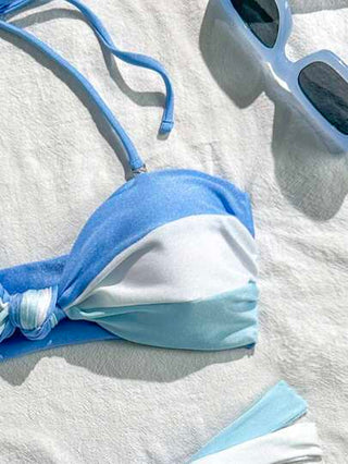 طقم تانكيني حريمي Swim Vcay مجموعة ملابس السباحة للنساء - ملابس علوية مشدود وأسفل ثلاثي الشكل