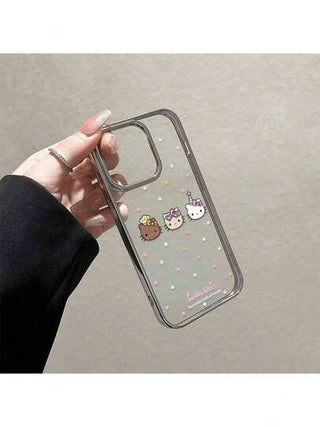 Sanrio قطعة واحدة واقي هاتف ذكي طراز كيتي الكيوت الكارتوني من سانريو، بتصميم أنيق ومقاوم للصدمات، متوافق مع أجهزة آيفون 16/15/14/13/12/11/7/8 و برو و برو ماكس