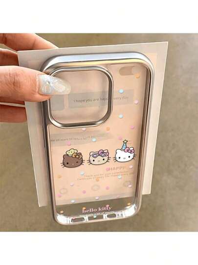 Sanrio قطعة واحدة واقي هاتف ذكي طراز كيتي الكيوت الكارتوني من سانريو، بتصميم أنيق ومقاوم للصدمات، متوافق مع أجهزة آيفون 16/15/14/13/12/11/7/8 و برو و برو ماكس