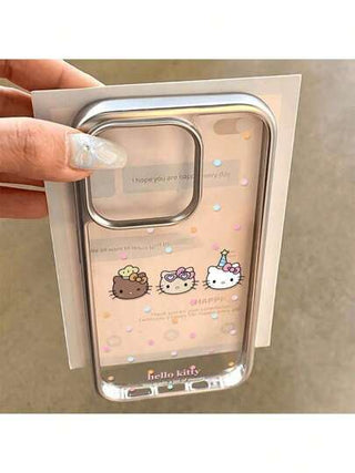 Sanrio قطعة واحدة واقي هاتف ذكي طراز كيتي الكيوت الكارتوني من سانريو، بتصميم أنيق ومقاوم للصدمات، متوافق مع أجهزة آيفون 16/15/14/13/12/11/7/8 و برو و برو ماكس