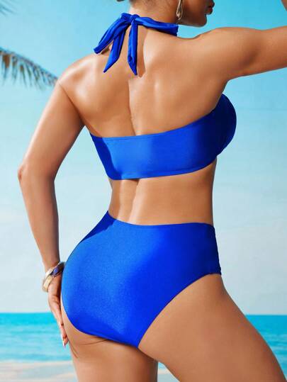 Swim DD+ قطعتان للنساء بيكيني منقي من النايلون الأنيق ذو الرقبة على شكل V لعطلة الشاطئ، مثير بتصميم رفع وتدعيم للصدر لدعم الصيف العادي