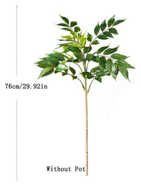 شجرة التين الاصطناعية الاستوائية 76/140 سم، فروع شجرة التين الكبيرة الزائفة، شجرة النخيل البلاستيكية، نبات مطلي بالبلاستيك؛ شجرة التين الخضراء الطويلة للديكور المنزلي والحديقة والمكتب، لا يشمل الوعاء