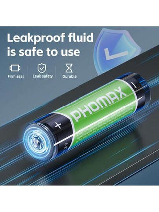 PHOMAX بطاريات الكربون AA 1.5 فولت من PHOMAX، عبوات منزلية من 80 قطعة/60 قطعة/4 قطع، أداء عالي، طويلة الأمد، مستقرة الجهد، لا تسبب أضرار للأجهزة، مصممة للطائرات بدون طيار والألعاب والمصابيح والمشارط والأجراس والفئران اللاسلكية والأجهزة التحكم عن بُعد والس