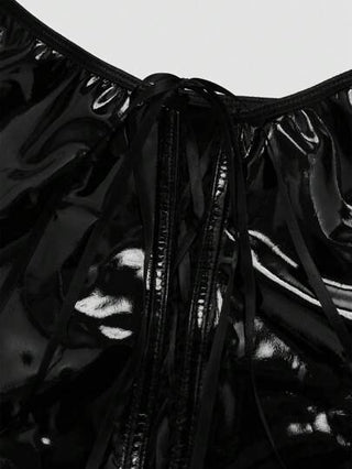 لانجيري حريمي 3 أطقم ملابس نوم نسائية مثيرة: حمالة سلكية ، رفع، جلد اصطناعي،أربطة متقاطعة، تشطيب بالدانتيل، كشكشة، زخرفة بالفيونكة نقطة التغطية صدر + شبكة الدانتيل + سروال