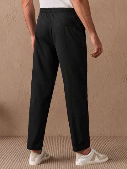 ملابس رجالي HIMLAND بنطلون موحدة اللون رباط خصر للرجال