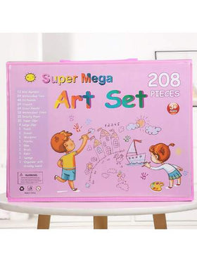 208/150/42 قطعة مجموعة أدوات الرسم، أقلام ملونة، أقلام شمع، أعواد الرسم بالألوان الزيتية، كعك ملون، صندوق رسم فني، أقلام ملونة، مجموعة فرش كاملة، صندوق هدايا، لوحات ملونة، هدايا عيد الميلاد والكريسماس المثالية للأطفال (بعض الأنماط والألوان للإكسسوارات...