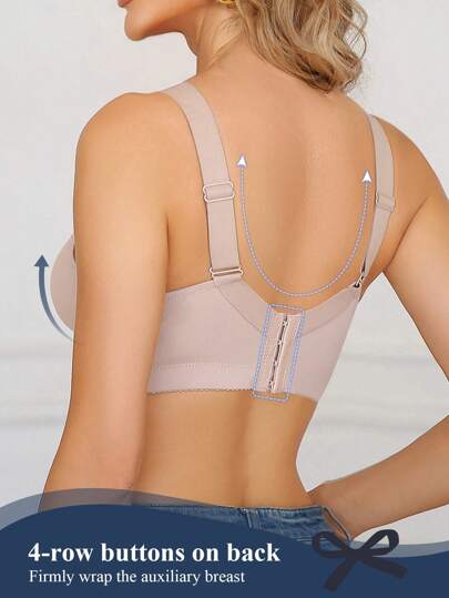 SHEIN 1 قطعة ملابس داخلية نسائية تحتوي على خصر عريض ودانتيل، صدرية غير سلكية مريحة وكاجوال