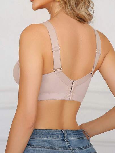 SHEIN 1 قطعة ملابس داخلية نسائية تحتوي على خصر عريض ودانتيل، صدرية غير سلكية مريحة وكاجوال