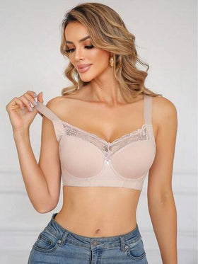 SHEIN 1 قطعة ملابس داخلية نسائية تحتوي على خصر عريض ودانتيل، صدرية غير سلكية مريحة وكاجوال