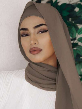 قطعة واحدة وشاح/شال أحادي اللون للنساء، وشاح من الشيفون، مناسب للارتداء اليومي العاديرمضان