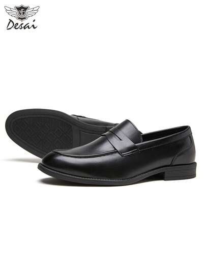 DESAI أحذية رسمية جلدية فاخرة بطراز أكسفورد للرجال ، أحذية بدلة زفاف مريحة للعريس ،مناسبة لجميع المواسم