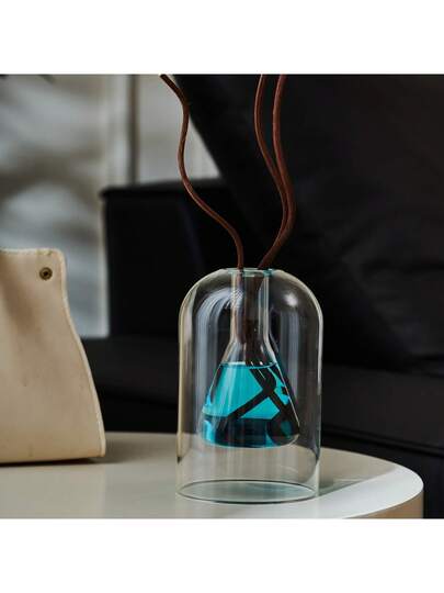 جهاز تحلل العطور، زجاجات موزع العطور الأساسية بدون لهب، موزع أعواد الرثة بتصميم بسيط، موزع زجاجي شفاف للعطور العطرية المنزلية، ديكور الغرفة، هدايا جديدة للمنزل، هدايا منزلية (زجاجة الموزع فقط، الأعواد غير مضمنة)
