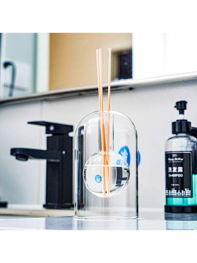جهاز تحلل العطور، زجاجات موزع العطور الأساسية بدون لهب، موزع أعواد الرثة بتصميم بسيط، موزع زجاجي شفاف للعطور العطرية المنزلية، ديكور الغرفة، هدايا جديدة للمنزل، هدايا منزلية (زجاجة الموزع فقط، الأعواد غير مضمنة)