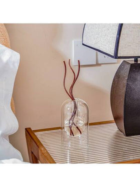 جهاز تحلل العطور، زجاجات موزع العطور الأساسية بدون لهب، موزع أعواد الرثة بتصميم بسيط، موزع زجاجي شفاف للعطور العطرية المنزلية، ديكور الغرفة، هدايا جديدة للمنزل، هدايا منزلية (زجاجة الموزع فقط، الأعواد غير مضمنة)