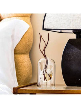 جهاز تحلل العطور، زجاجات موزع العطور الأساسية بدون لهب، موزع أعواد الرثة بتصميم بسيط، موزع زجاجي شفاف للعطور العطرية المنزلية، ديكور الغرفة، هدايا جديدة للمنزل، هدايا منزلية (زجاجة الموزع فقط، الأعواد غير مضمنة)
