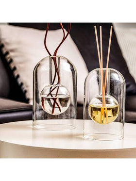 جهاز تحلل العطور، زجاجات موزع العطور الأساسية بدون لهب، موزع أعواد الرثة بتصميم بسيط، موزع زجاجي شفاف للعطور العطرية المنزلية، ديكور الغرفة، هدايا جديدة للمنزل، هدايا منزلية (زجاجة الموزع فقط، الأعواد غير مضمنة)