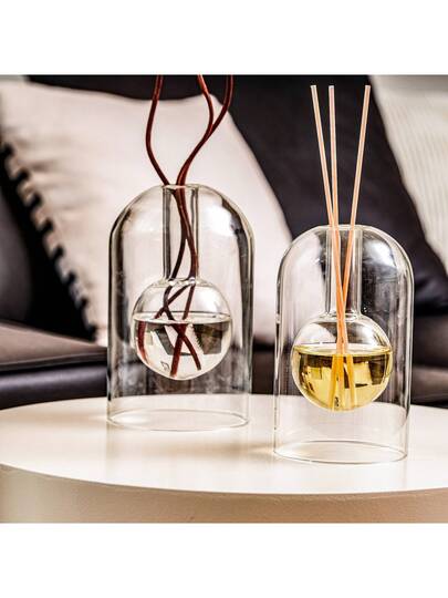 جهاز تحلل العطور، زجاجات موزع العطور الأساسية بدون لهب، موزع أعواد الرثة بتصميم بسيط، موزع زجاجي شفاف للعطور العطرية المنزلية، ديكور الغرفة، هدايا جديدة للمنزل، هدايا منزلية (زجاجة الموزع فقط، الأعواد غير مضمنة)