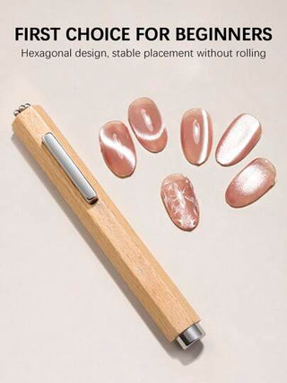 Beautizon Nailartlab 1 قطعة / 2 قطعة أدوات فرشاة أظافر مغناطيسية متعددة الوظائف 4 في 1 لطلاء الأظافر بتأثير العين القطة مع جل UV ،لتزيين الأظافر في المنزل وصالونات التجميل DIY