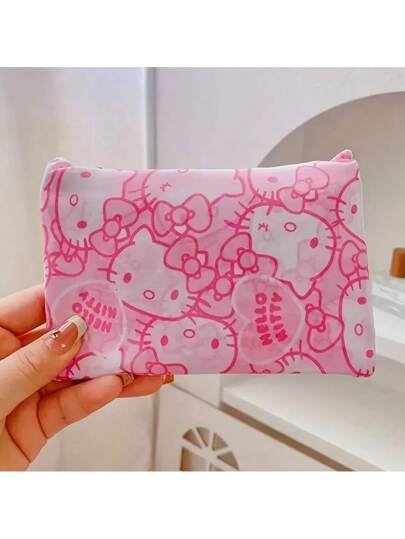 أحذية أوكسفورد حريمي Sanrio حقيبة تسوق كبيرة السعة بتصميم هيلو كيتي - مصنوعة من قماش أكسفورد قوي، قابلة للطي، محمولة، حل تخزين عالي الجودة بتصميم نقاط وردية