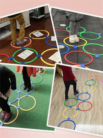 5 قطع/10 قطع/15 قطع/20 قطع حلقات وأطواق الحبل للقفز للأطفال، ألعاب تعليمية مبكرة، متينة وغير قابلة للكسر، ألعاب رياضية للداخل والخارج، تفاعل بين الوالدين والأطفال، تحسين توازن وتنسيق الأطفال، مساعدات تعليمية رياضية (ألوان عشوائية)