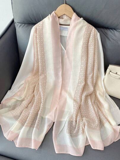 وشاح بنمط دائري قطعة واحدة، شال طويل متعدد الاستخدامات بسيط وعملي للفستان