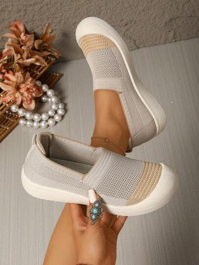 أحذية رياضية كاجوال نسائية ، سميكة الأساس ذات رباط ، قابلة للتنفس ومريحة للجري ، أحذية رياضية خفيفة الوزن قابلة للتغيير بنفسجية من نوع المنسوجة السهلة الارتداء