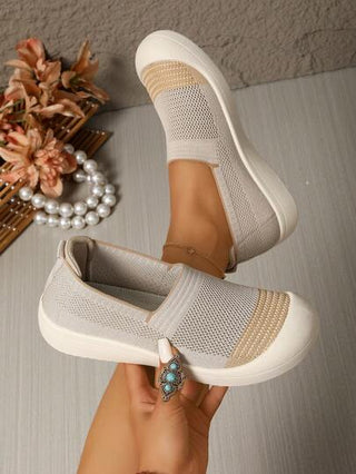 أحذية رياضية كاجوال نسائية ، سميكة الأساس ذات رباط ، قابلة للتنفس ومريحة للجري ، أحذية رياضية خفيفة الوزن قابلة للتغيير بنفسجية من نوع المنسوجة السهلة الارتداء