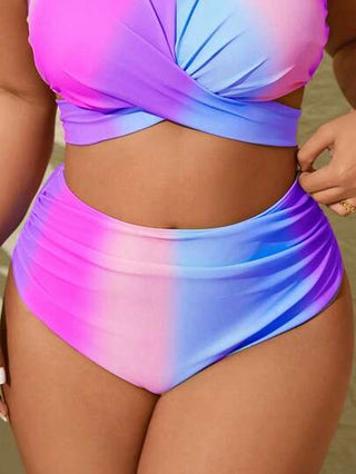 Swim Vcay سراويل سباحة كاجوال ذات طباعة أومبري للمرأة كبيرة الحجم