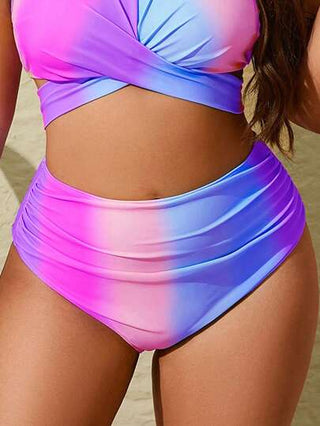 Swim Vcay سراويل سباحة كاجوال ذات طباعة أومبري للمرأة كبيرة الحجم