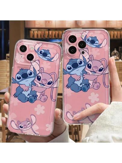 Sanrio 1 غطاء هاتف مرخص كرتوني لطيف باللون الوردي/ستيتش/ملاك، مقاوم للصدمات والسقوط، مناسب لطرازات هاتف أي-فون 16/15/14/13/12/11/7/8/7 بلس/15 بلس/إكس إس ماكس/إكس إس/إكس/إكس آر، مما يجعلها هدية مثالية لأعياد الميلاد والمناسبات الخاصة.