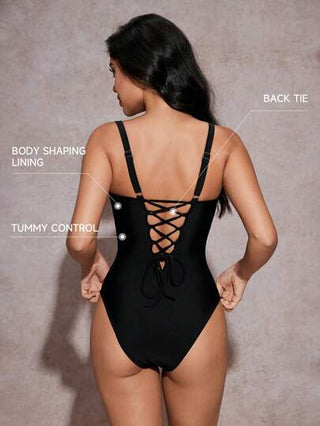 مايوه حريمي قطعة واحدة Shapewave بذلة سباحة من قطعة واحدة بكأس مشكل وحلقة من الصلب متعددة الألوان، للصيف والشاطئ