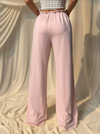 EZwear بنطال نساء أحادي اللون، موضة الصيف