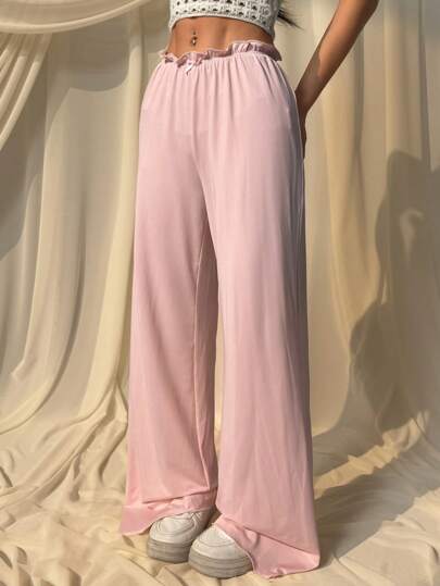 EZwear بنطال نساء أحادي اللون، موضة الصيف