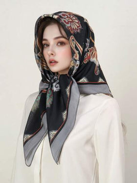 وشاح نسائي بطبعة البيزلي البوهيمي، 90 سم، إكسسوار متعدد الاستخدامات، مناسب للاستخدام اليومي والسفر والعطلات والشاطئ وغيرها من المناسبات