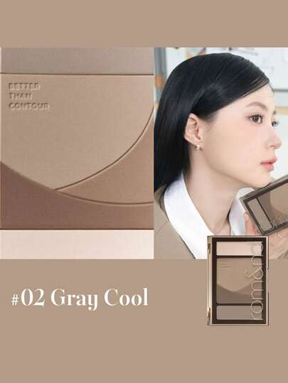 Rom&nd رومان BETTER THAN CONTOUR 02 GRAY COOL، موس تركيز ناعم، تشكيل الجسم، قابل للتطبيق على طبقات، نحت ثلاثي الأبعاد، مناسب للبشرة الجافة، متعدد الاستخدامات، يمكن استخدامه على الأنف/الخدود/خط الشعر، تغليف مغناطيسي، دليل شدة اللون، تشكيل سريع لمدة 5 دقائق