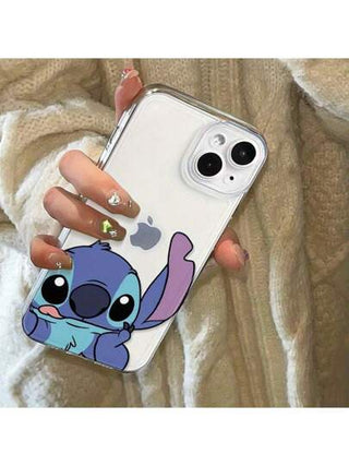 Sanrio 1 قطعة كفر هاتف مضاد للصدمات ومقاوم للسقوط من سلسلة ستيتش متوافق مع أجهزة آبل 16، 15، 14، 13، 12، 11 برو ماكس، XS، 8، و7 - بتصميم كرتوني لطيف ل- ستيتش ، مثالي كهدية عيد ميلاد ، هدايا مناسبة للمناسبات ، عيد الحب ، وكامل