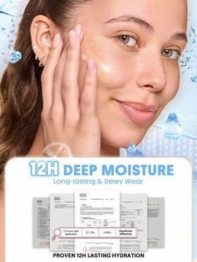 SHEGLAM Dew & Done ملون خفيف للبشرة مع Spf20-Peach علامة تجارية جمال مكياج ميكب مستحضرات تجميل للنساء الفتيات مثالي لفصل الشتاء الربيع مثالي ل- Y2K أزياء أنيقة رمضان هدية حفلة جاهز أفضل لون