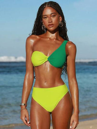 Swim Vcay مجموعة سباحة 3 قطع نسائية جديدة لعام 2025، ملائمة وناعمة مع تنجيد في الأكتاف، بلوكات الألوان لإجازة الشواطئ الرومانسية
