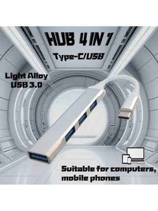 محور USB C محول متعدد المنافذ 4 في 1 نوع C محول USB C إلى USB فائق النحافة ، منافذ USB 3.0 / 2.0 ،مناسب للكمبيوتر والهواتف المحمولة واللوحات
