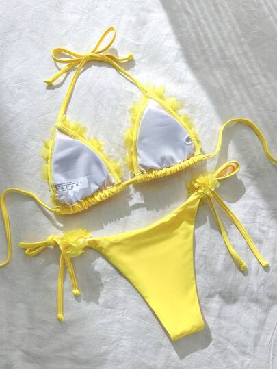 Swim Mod بكيني بخصر معقود بألوان صلبة